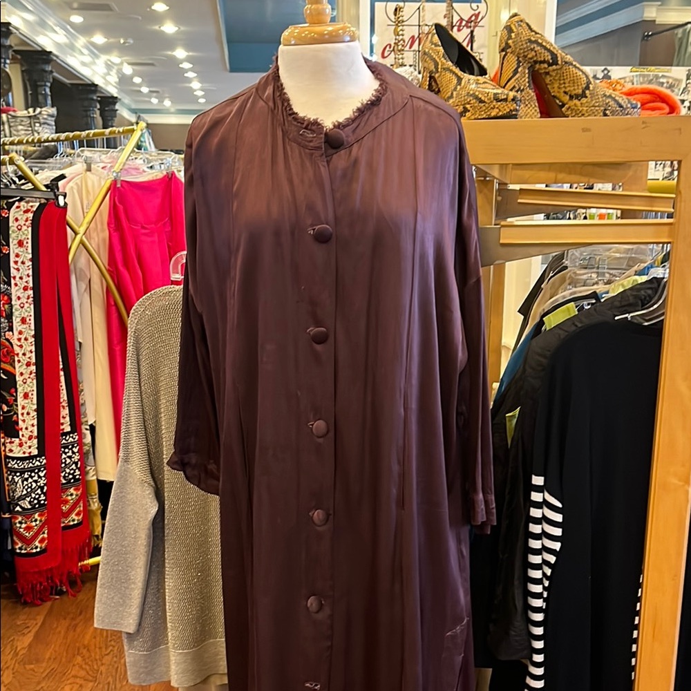 Purple Long Robe with Classic Collar